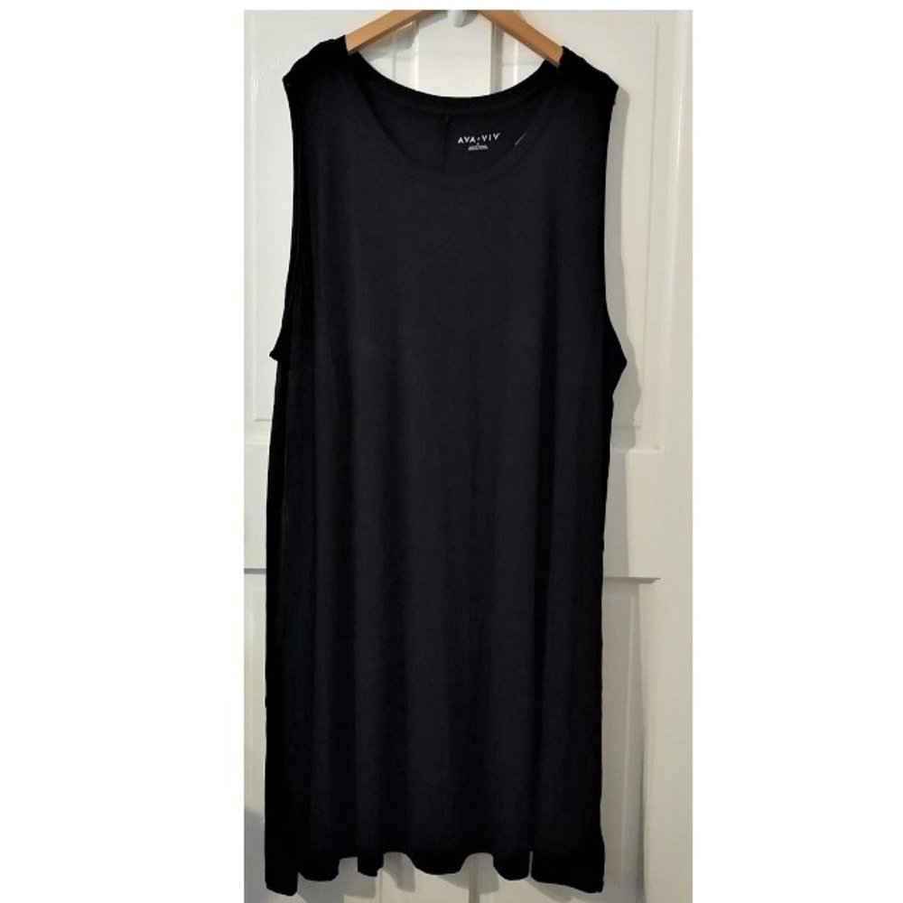 Ava & Viv Black Sleeveless Shift Summer Dress Size 4X NWT